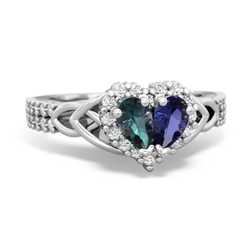 alexandrite-lab sapphire keepsake engagement ring