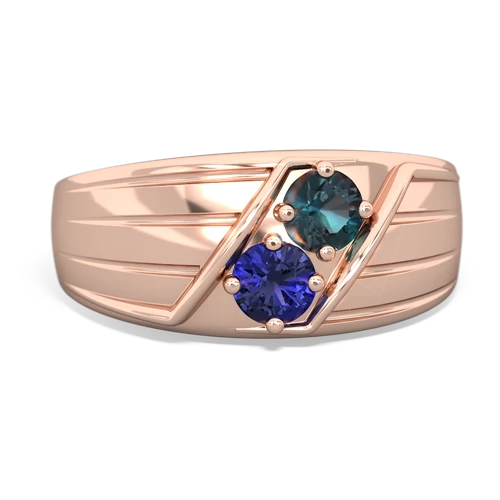 alexandrite-lab sapphire mens ring