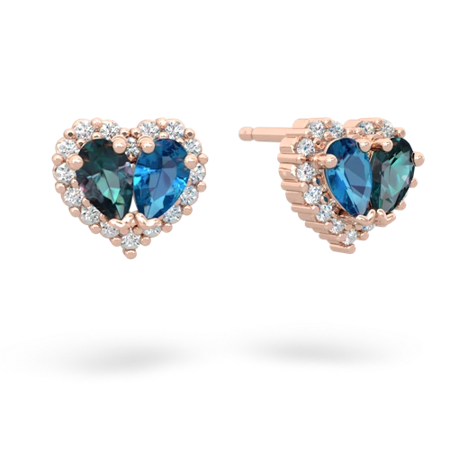 alexandrite-london topaz halo-heart earrings