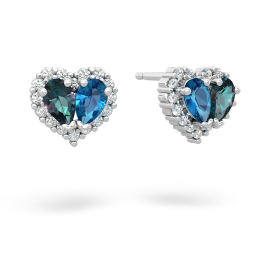 alexandrite-london topaz halo-heart earrings