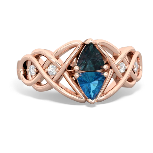 alexandrite-london topaz celtic knot ring