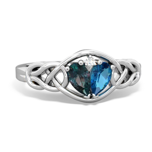 alexandrite-london topaz celtic knot ring