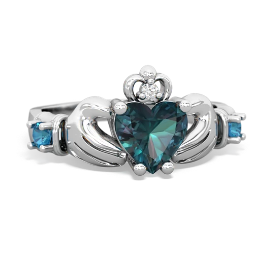 alexandrite-london topaz claddagh ring