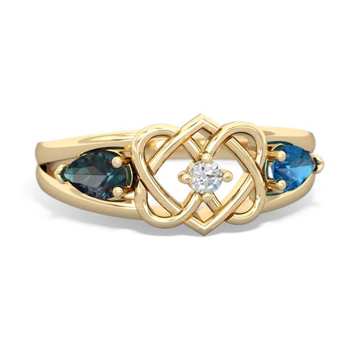 alexandrite-london topaz double heart ring