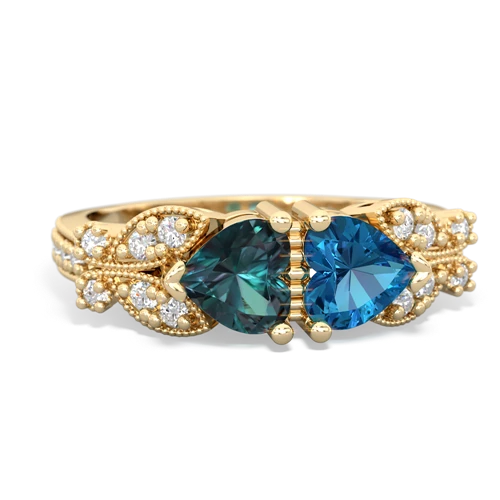 alexandrite-london topaz keepsake butterfly ring