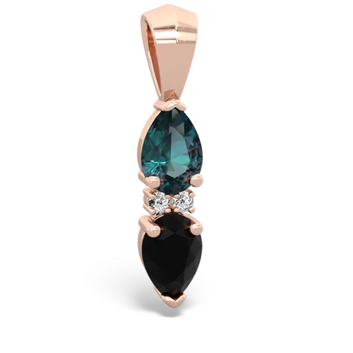 alexandrite-onyx bowtie pendant