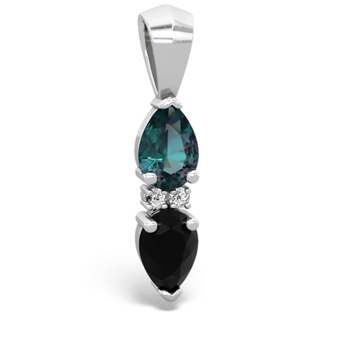 alexandrite-onyx bowtie pendant