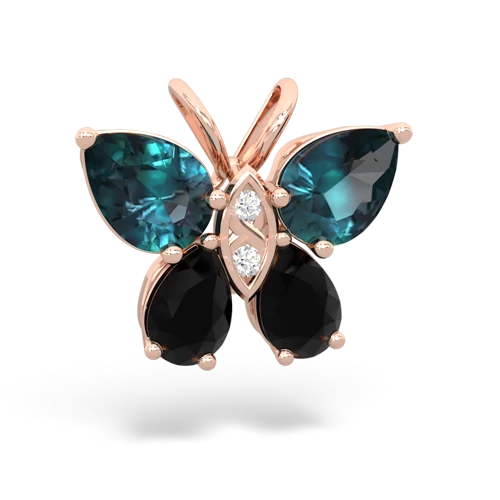 alexandrite-onyx butterfly pendant