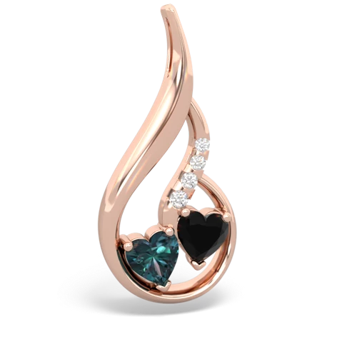 alexandrite-onyx keepsake swirl pendant