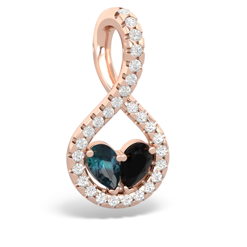 alexandrite-onyx pave twist pendant