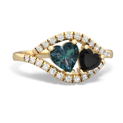 alexandrite-onyx mother child ring