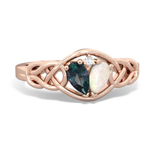 alexandrite-opal celtic knot ring