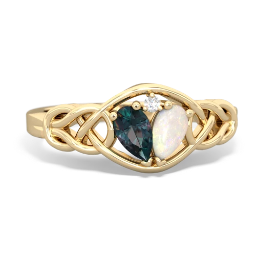 alexandrite-opal celtic knot ring