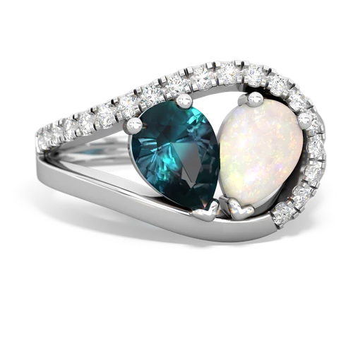 alexandrite-opal pave heart ring