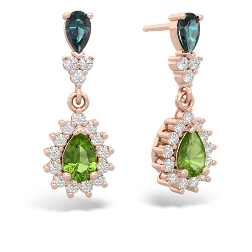 alexandrite-peridot dangle earrings