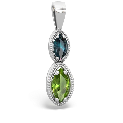 alexandrite-peridot antique milgrain pendant