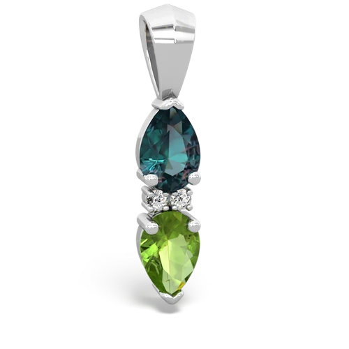 alexandrite-peridot bowtie pendant