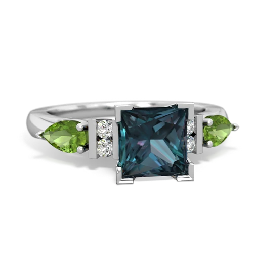 alexandrite-peridot engagement ring