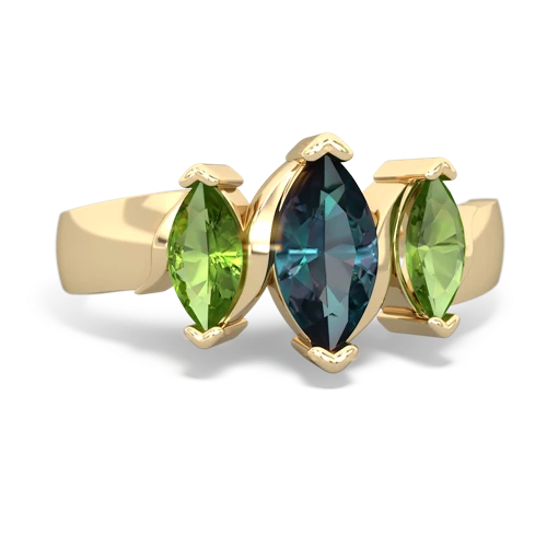 alexandrite-peridot keepsake ring