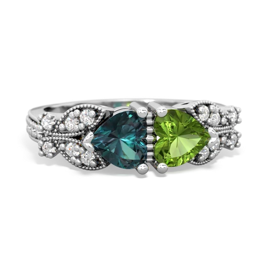 alexandrite-peridot keepsake butterfly ring