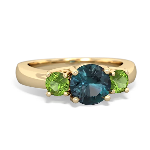 alexandrite-peridot timeless ring