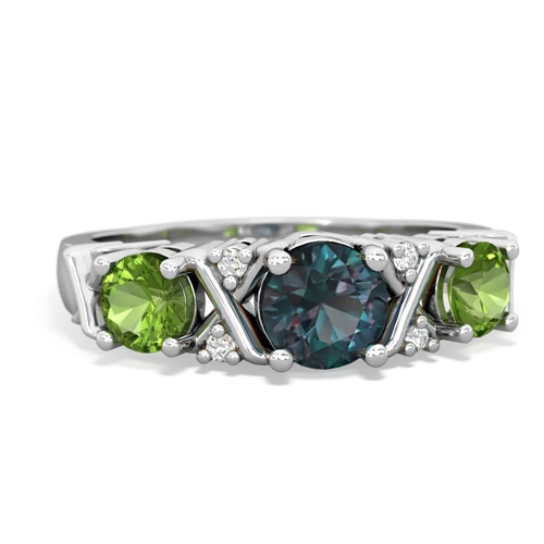 alexandrite-peridot timeless ring