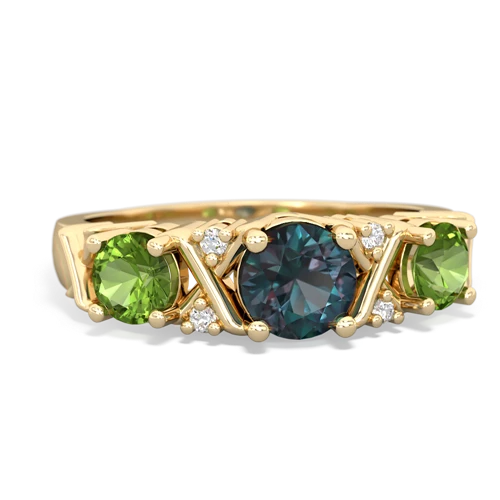 alexandrite-peridot timeless ring