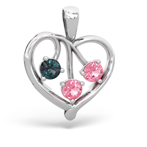 alexandrite-pink sapphire love heart pendant