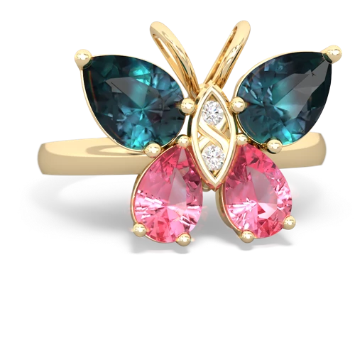 alexandrite-pink sapphire butterfly ring