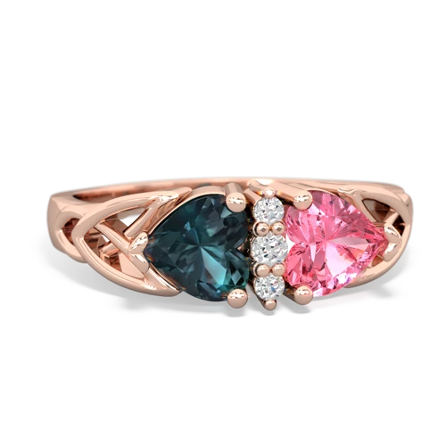 alexandrite-pink sapphire celtic ring