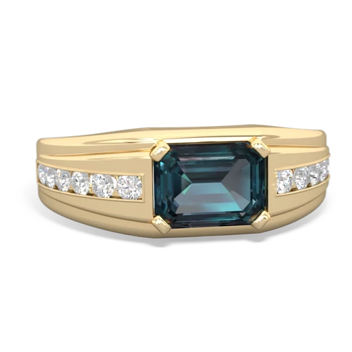 alexandrite mens channel ring 0500r yellow gold