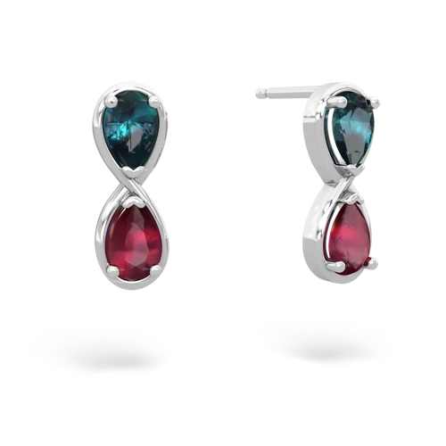 alexandrite-ruby infinity earrings