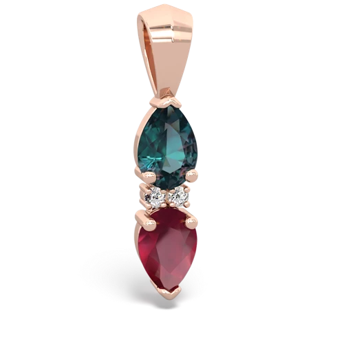 alexandrite-ruby bowtie pendant