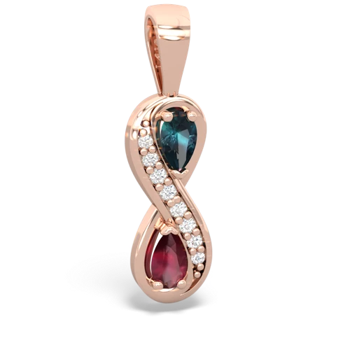 alexandrite-ruby keepsake infinity pendant