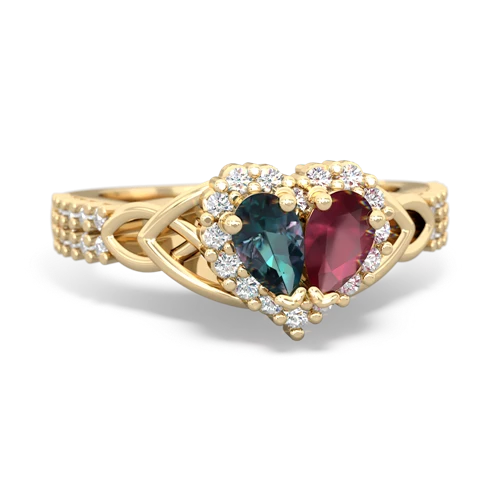 alexandrite-ruby keepsake engagement ring