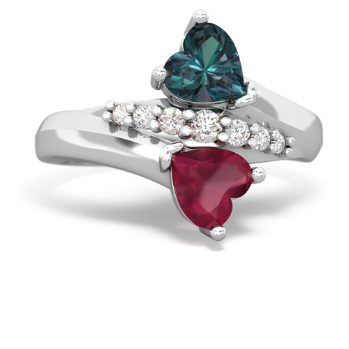 alexandrite-ruby modern ring