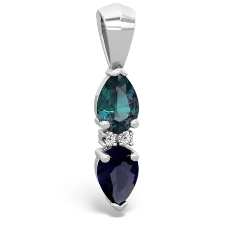 alexandrite-sapphire bowtie pendant