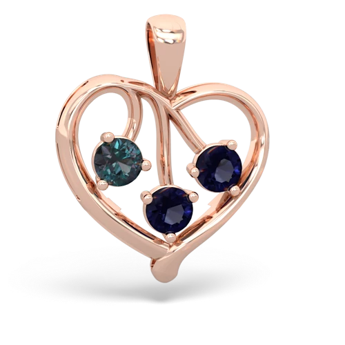 alexandrite-sapphire love heart pendant