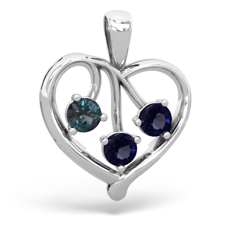 alexandrite-sapphire love heart pendant