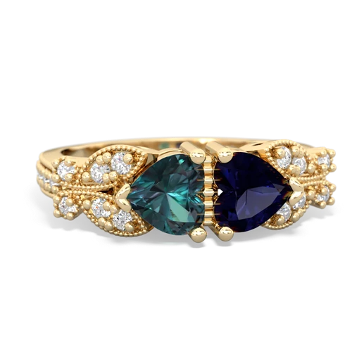 alexandrite-sapphire keepsake butterfly ring