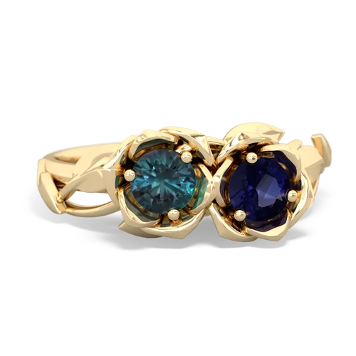 alexandrite-sapphire roses ring