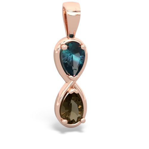 alexandrite-smoky quartz infinity pendant