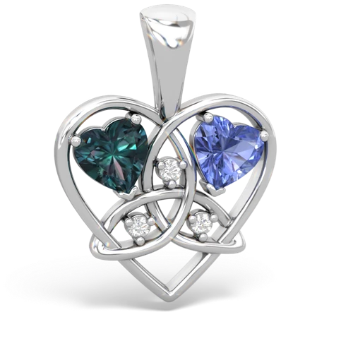 alexandrite-tanzanite celtic heart pendant