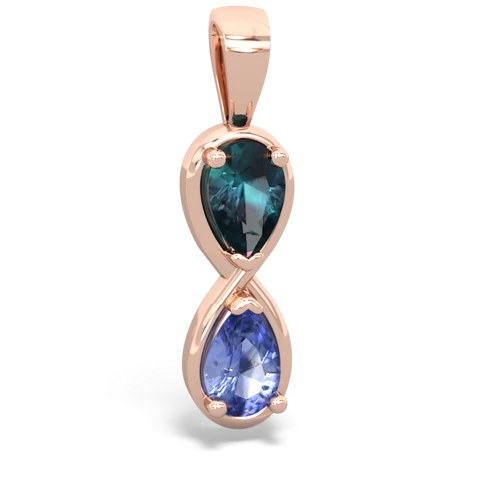 alexandrite-tanzanite infinity pendant