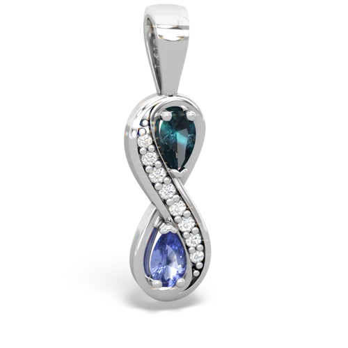 alexandrite-tanzanite keepsake infinity pendant