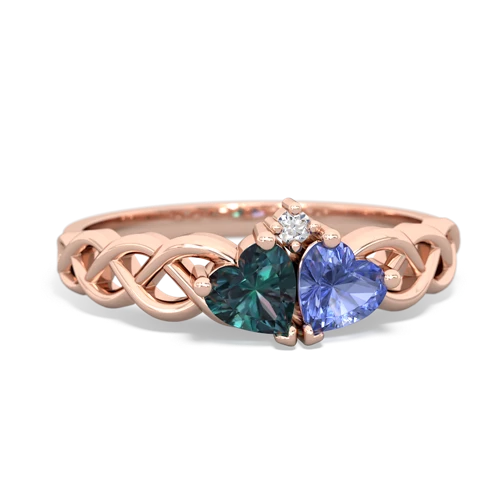 alexandrite-tanzanite celtic braid ring