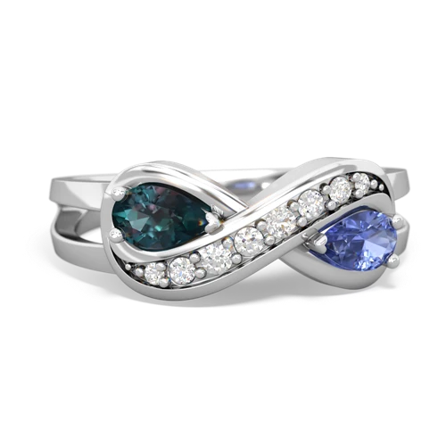 alexandrite-tanzanite diamond infinity ring