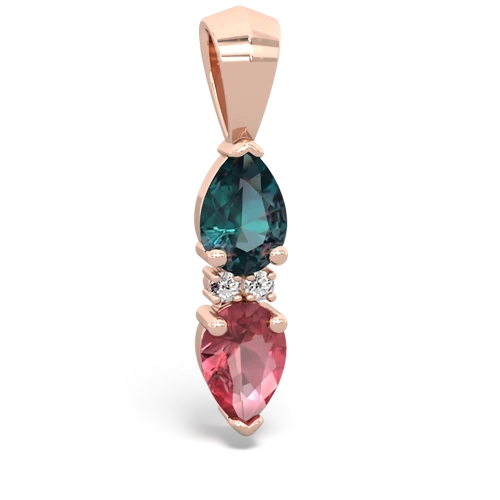 alexandrite-tourmaline bowtie pendant