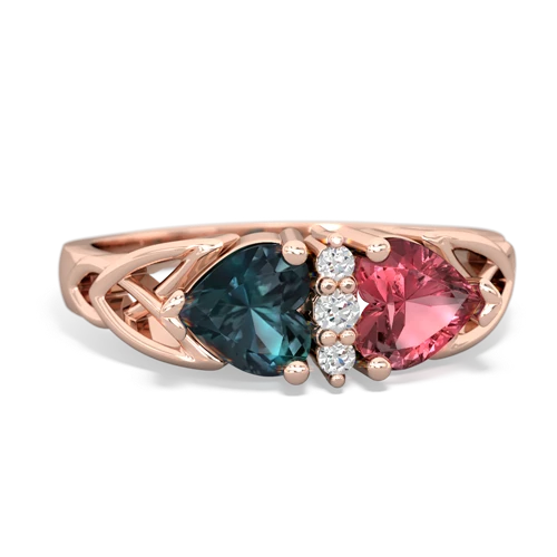 alexandrite-tourmaline celtic ring