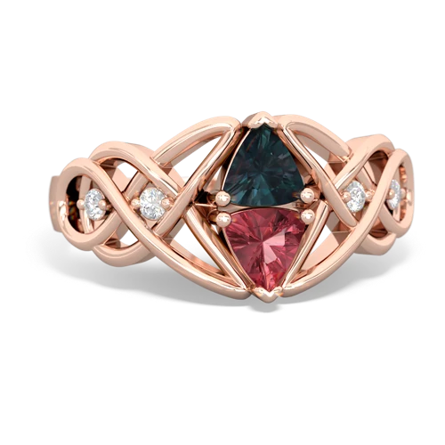 alexandrite-tourmaline celtic knot ring